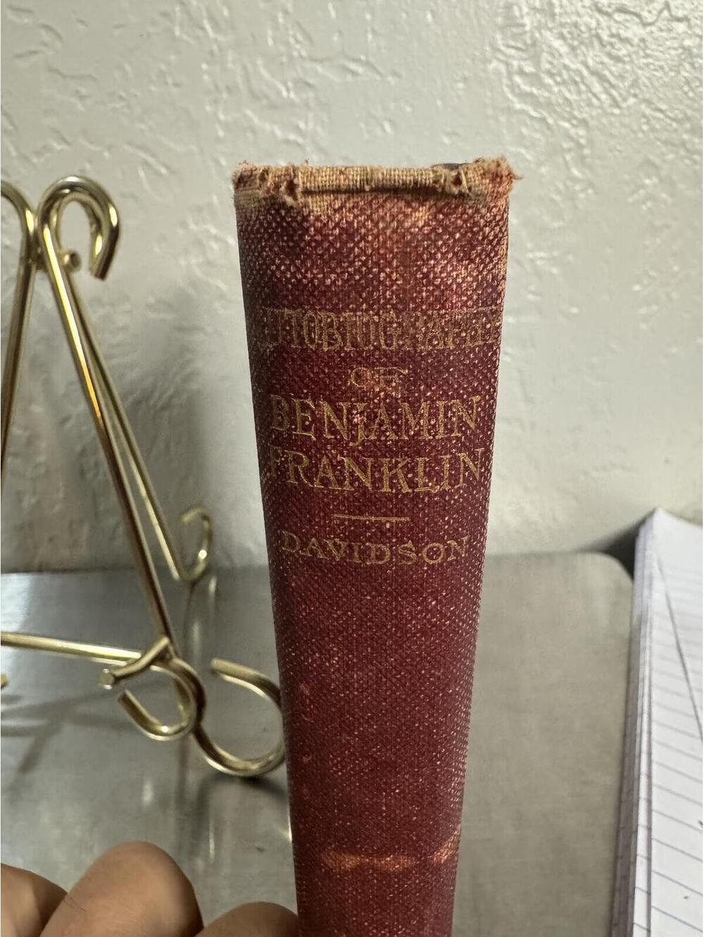 Autobiography of Benjamin Franklin by H.A. Davidson -Vintage 1908 Hardcover Book
